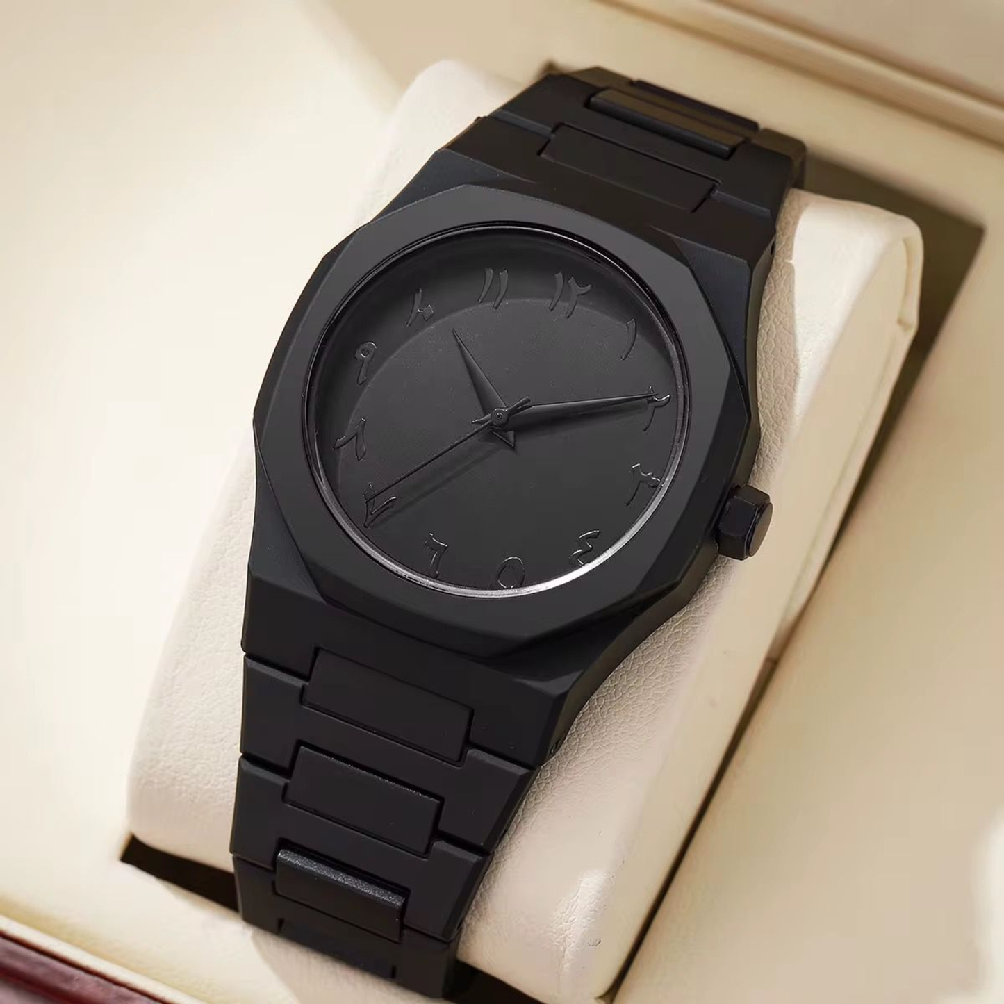 Reloj Arabigo Negro Mate