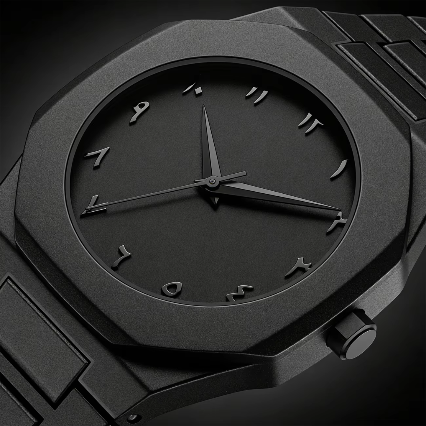 Reloj Arabigo Negro Mate