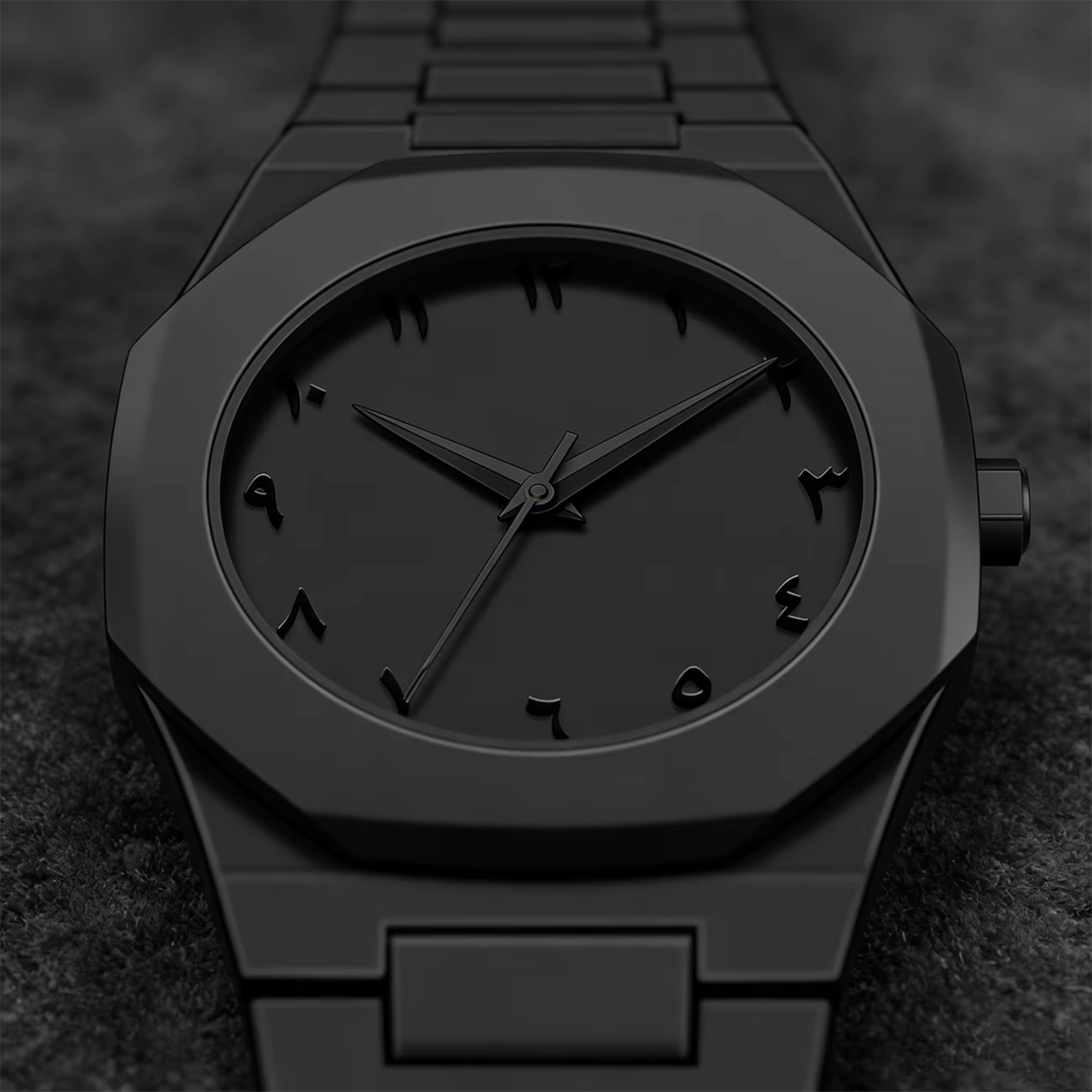 Reloj Arabigo Negro Mate