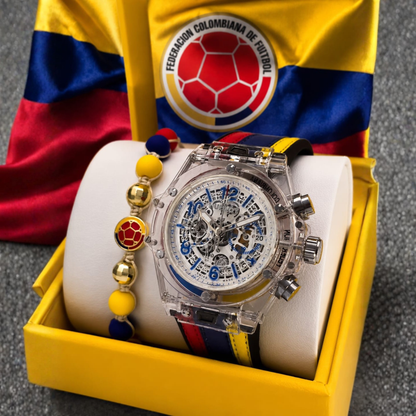 Combo Mundialista ⚽🎉Reloj + Pulsera + Estuche de lujo