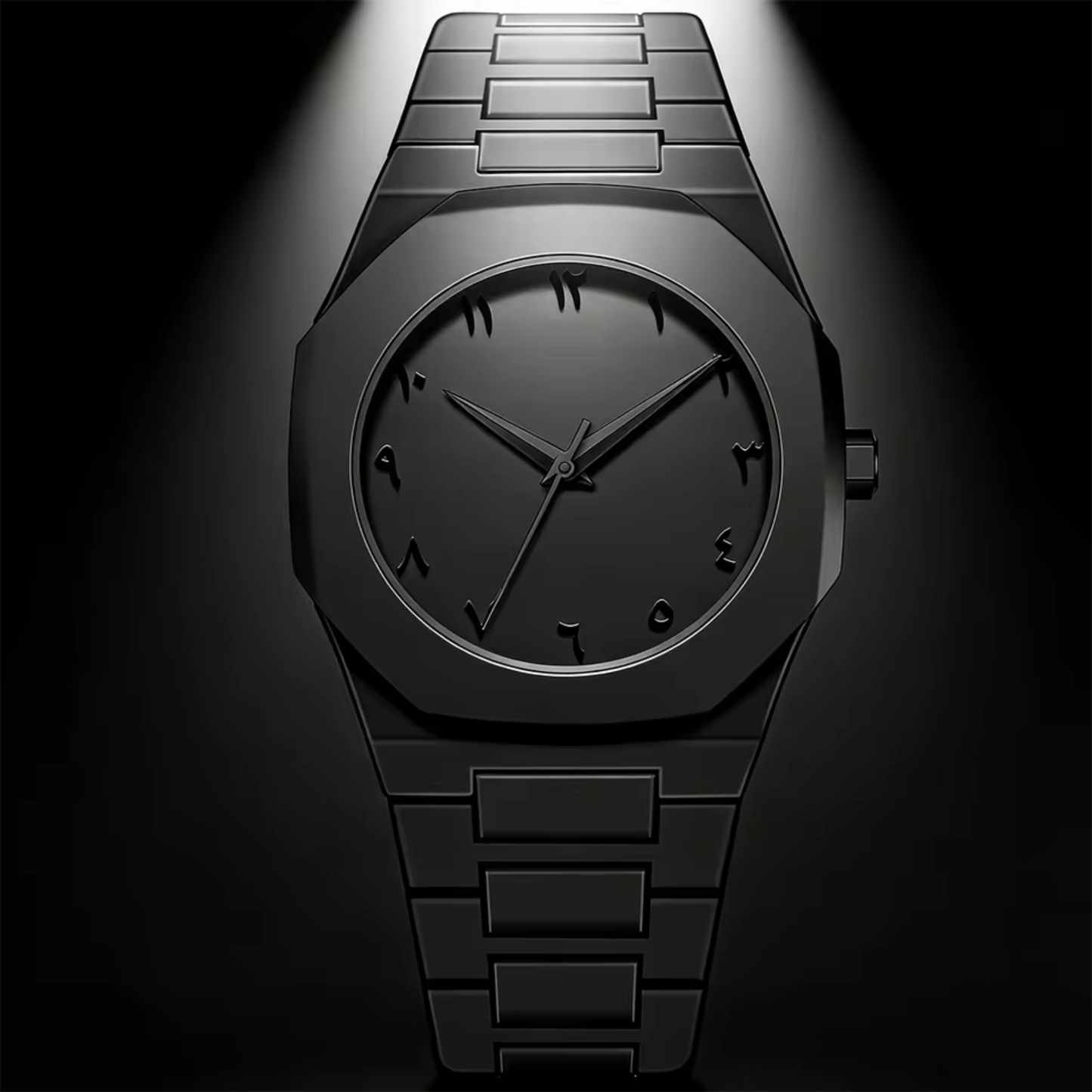 Reloj Arabigo Negro Mate