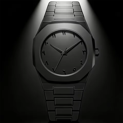 Reloj Arabigo Negro Mate