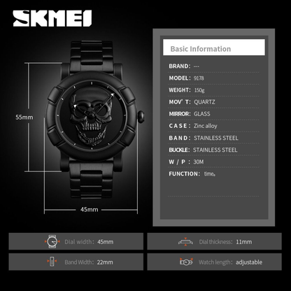 Skmei Skull Black 9178