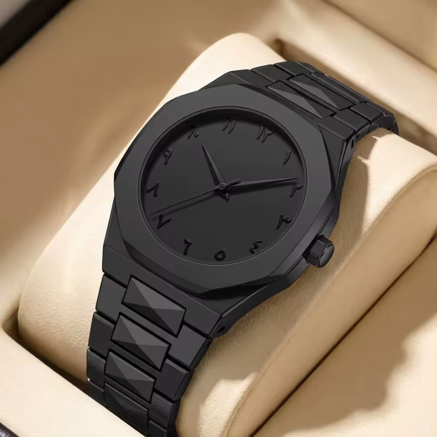 Reloj Arabigo Negro Mate